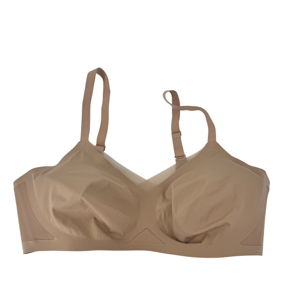 Honeylove Silhouette Bra Tan Nude Wireless Seamless Size Large Fits 38B/C